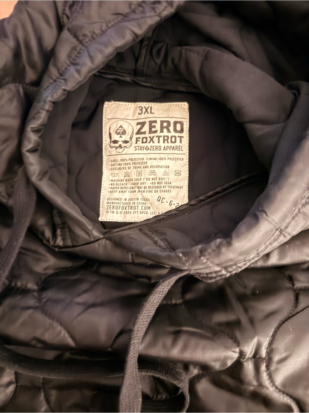 Men’s Black Quilted Jacket. Military calls the Woobies.